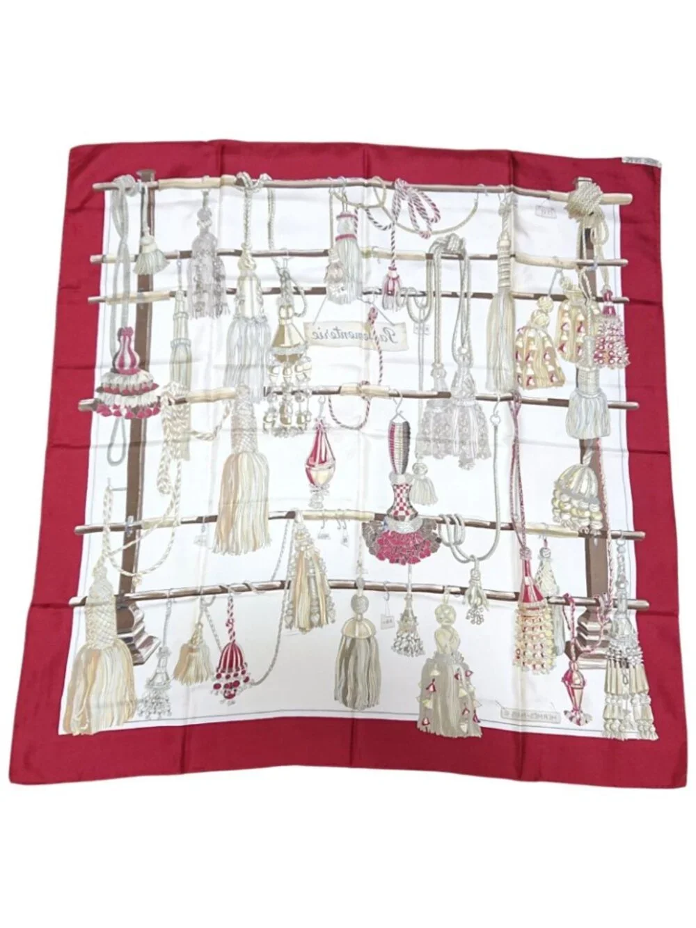 Hermes Carre 90 Passementerie Tassel Silk Scarf